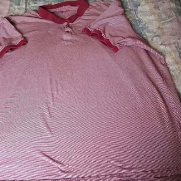 Route 66 Red Short Sleeve Polo Shirt with White striped collar Men 3XL - Picture 2 of 8